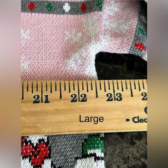 Women's Hello Kitty Sweater Snowmen & Snowflake Graphic Knit Isle Style  Pink - Picture 5 of 11